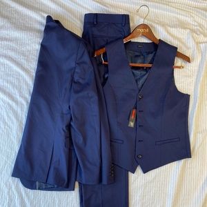 JF J.Ferrar slim fit 3-piece Suit blue